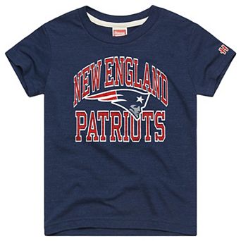 Youth Homage Navy New England Patriots Arch Tri-Blend T-Shirt