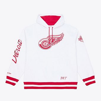 Men's Mitchell & Ness White Detroit Red Wings Arctic Fleece Hoodie
