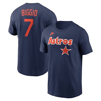 Men's Nike Craig Biggio Navy Houston Astros Cooperstown Collection Name & Number T-Shirt