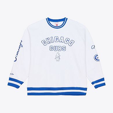 Men's Mitchell & Ness White Chicago Cubs Arctic Fleece Sweatshirt