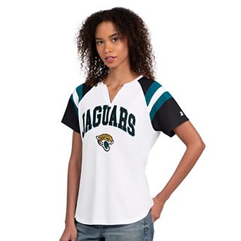 Women's Starter White Jacksonville Jaguars Game On Notch Neck T-Shirt