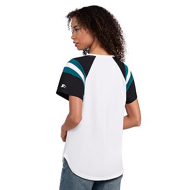 Women's Starter White Jacksonville Jaguars Game On Notch Neck T-Shirt