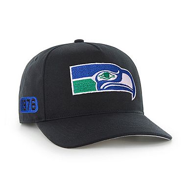 Men's '47 Black Seattle Seahawks Blackout Date Hitch Adjustable Hat