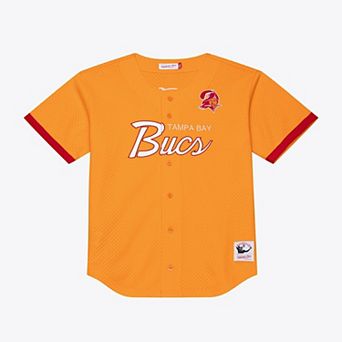 Men's Mitchell & Ness Orange Tampa Bay Buccaneers Head Coach Mesh Full-Button Fashion Jersey