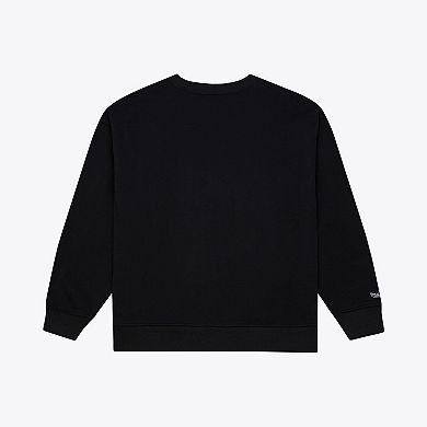 Women's Mitchell & Ness Black Chicago Bulls Hardwood Classics Script Lightweight Sweatshirt