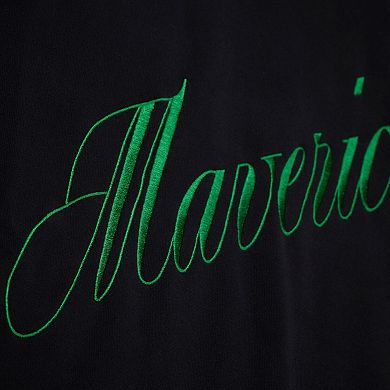 Women's Mitchell & Ness Black Dallas Mavericks Hardwood Classics Script Lightweight Sweatshirt