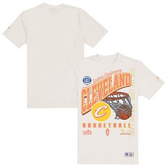 Men's New Era Cream Cleveland Cavaliers Oversized City Edition Remix Vintage T-Shirt