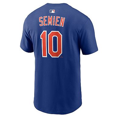 Men's Nike Marcus Semien Royal New York Mets Name & Number T-Shirt