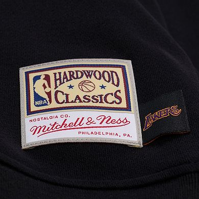 Women's Mitchell & Ness Black Los Angeles Lakers Hardwood Classics Script Lightweight Sweatshirt