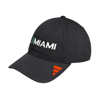 Men's adidas Black Miami Hurricanes Slouch Adjustable Hat