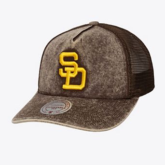 Unisex Mitchell & Ness Brown San Diego Padres Cooperstown Gameday Adjustable Trucker Hat