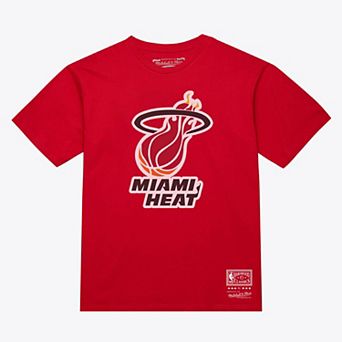 Unisex Mitchell & Ness Red Miami Heat Hardwood Classics Arch T-Shirt
