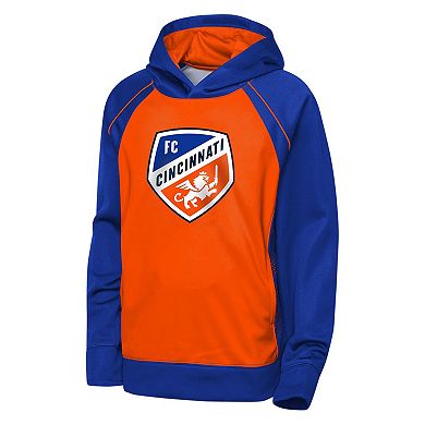 Youth Outerstuff Orange/Blue FC Cincinnati Striker Fleece Hoodie