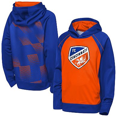 Youth Outerstuff Orange/Blue FC Cincinnati Striker Fleece Hoodie