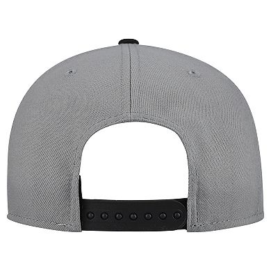 Men's New Era Gray Toronto Raptors Core Logo Storm Gray Two-Tone 9FIFTY Snapback Hat