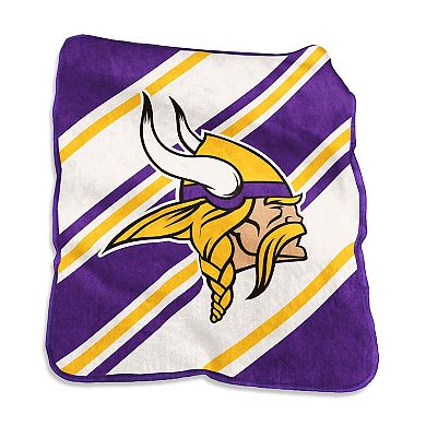 Logo Brands Minnesota Vikings 50" x 60" Raschel Stripe Throw Blanket