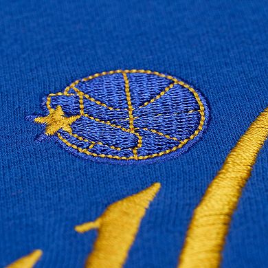 Women's Mitchell & Ness Royal Golden State Warriors Hardwood Classics Script Lightweight Sweatshirt