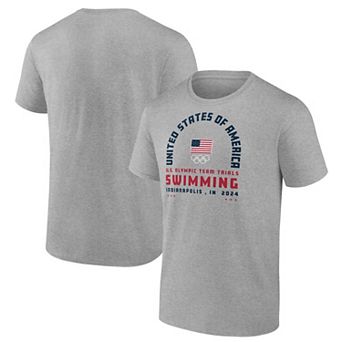 Men's Heather Gray USA Swimming 2024 U.S. Olympic Team Trials Arch T-Shirt
