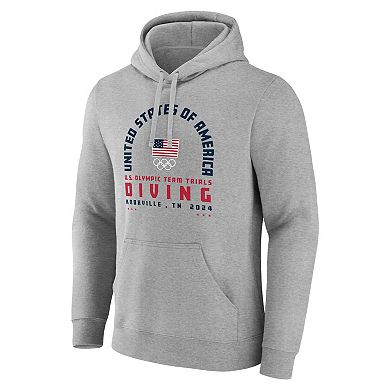 Men's Gray USA Diving 2024 U.S. Olympic Team Trials Arch Pullover Hoodie