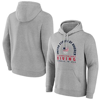 Men's Gray USA Diving 2024 U.S. Olympic Team Trials Arch Pullover Hoodie