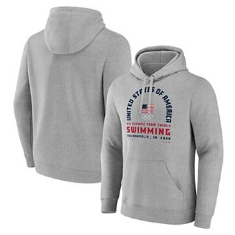 Men's Gray USA Swimming 2024 U.S. Olympic Team Trials Arch Pullover Hoodie