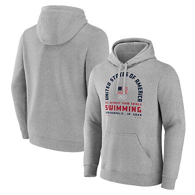 Men's Gray USA Swimming 2024 U.S. Olympic Team Trials Arch Pullover Hoodie