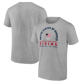 Men's Heather Gray USA Diving 2024 U.S. Olympic Team Trials Arch T-Shirt