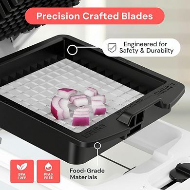 4 in 1 Vegetable Chopper and Spiralizer with Container and Fruit Slicer