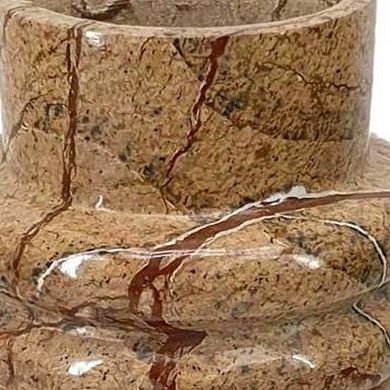 HomeRoots 8" Brown Genuine Marble Ridged Table Vase