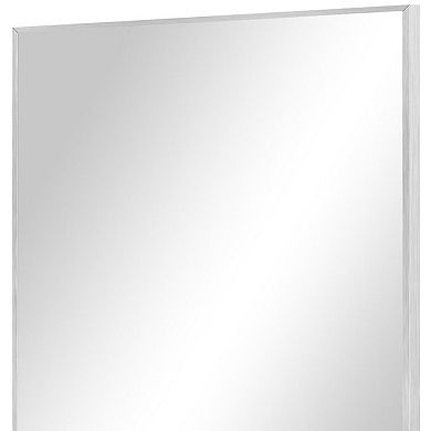 HomeRoots 38" Silver Aluminum Framed Bathroom Vanity Mirror