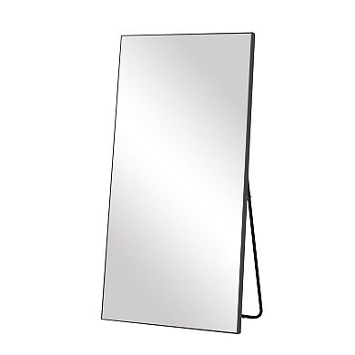HomeRoots 71" Black Metal Freestanding Or Wall Mount Framed Full Length Mirror