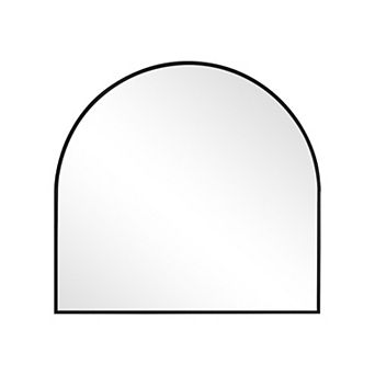 HomeRoots 29" Black Metal Wide Arch Framed Bathroom Vanity Mirror
