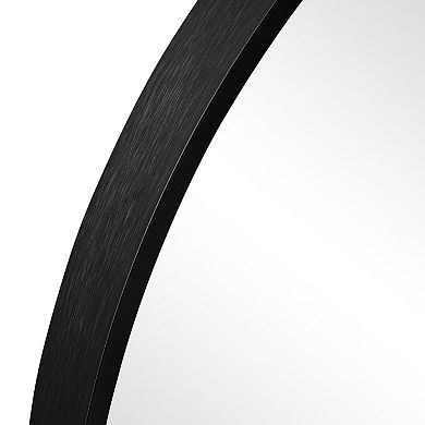 HomeRoots 29" Black Metal Wide Arch Framed Bathroom Vanity Mirror