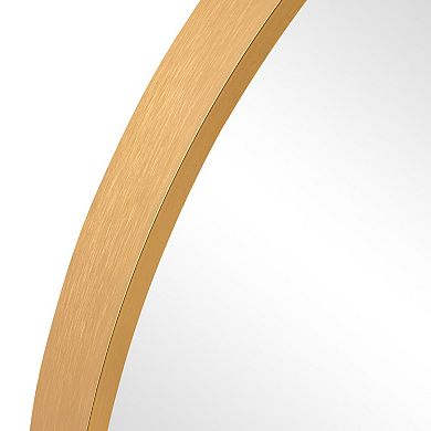 HomeRoots 36" Gold Metal Arch Framed Bathroom Vanity Mirror