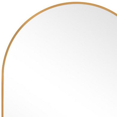 HomeRoots 36" Gold Metal Arch Framed Bathroom Vanity Mirror