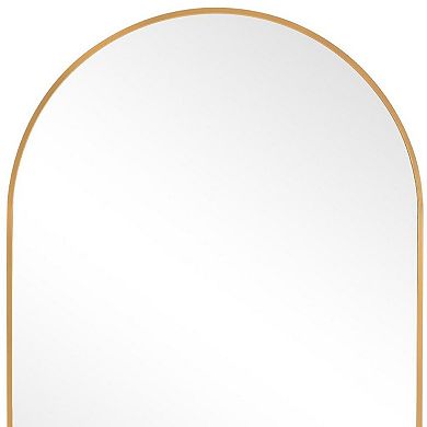 HomeRoots 36" Gold Metal Arch Framed Bathroom Vanity Mirror