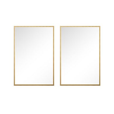 HomeRoots 36" Gold Metal Framed Bathroom Vanity Mirror