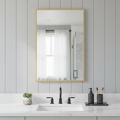 HomeRoots 36" Gold Metal Framed Bathroom Vanity Mirror