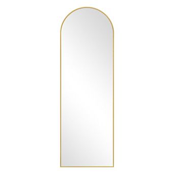HomeRoots 64" Gold Metal Arch Freestanding Framed Standing Mirror