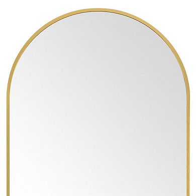 HomeRoots 64" Gold Metal Arch Freestanding Framed Standing Mirror