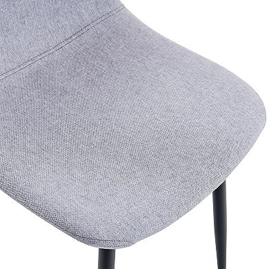 HomeRoots Set of Four Gray and Black Fabric and Metal Dining Side Chairs