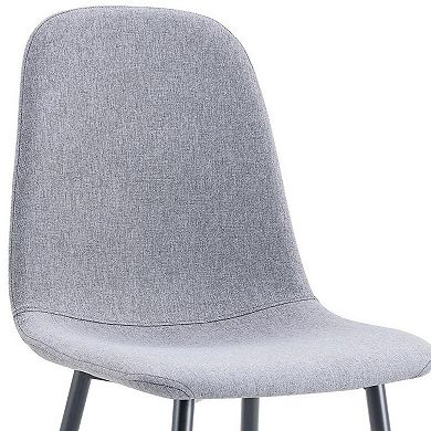 HomeRoots Set of Four Gray and Black Fabric and Metal Dining Side Chairs