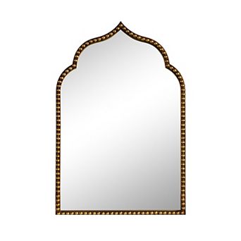 HomeRoots 36" Gold Metal Beaded Arch Framed Accent Mirror