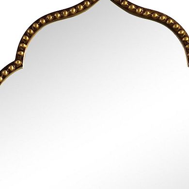 HomeRoots 36" Gold Metal Beaded Arch Framed Accent Mirror