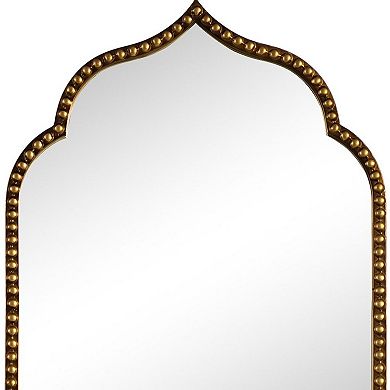 HomeRoots 36" Gold Metal Beaded Arch Framed Accent Mirror
