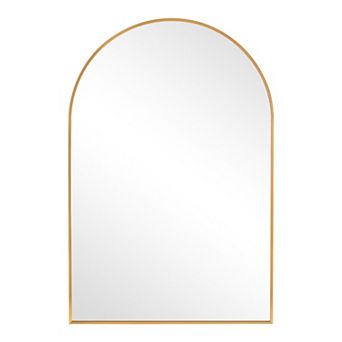 HomeRoots 36" Gold Metal Arch Framed Bathroom Vanity Mirror