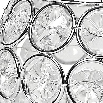 HomeRoots 4" Silver Geometric Faux Crystal Tabletop Votive