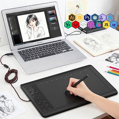 Graphics Drawing Tablet 10 x 6 Inch Large Active Area with 8192 Levels