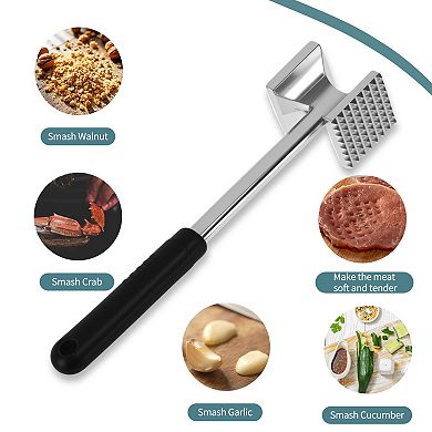 Aluminum Alloy Kitchen Meat Pounder Tenderizer Tool 1Pc 10.43"x2.48"x2.48"