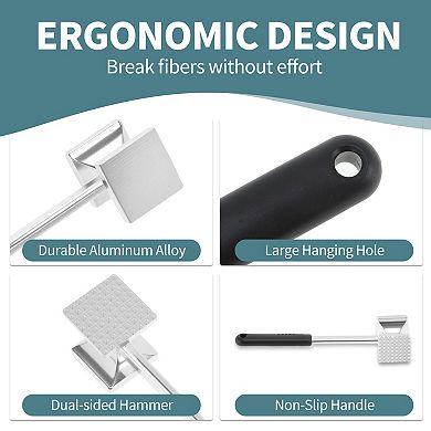 Aluminum Alloy Kitchen Meat Pounder Tenderizer Tool 1Pc 10.43"x2.48"x2.48"